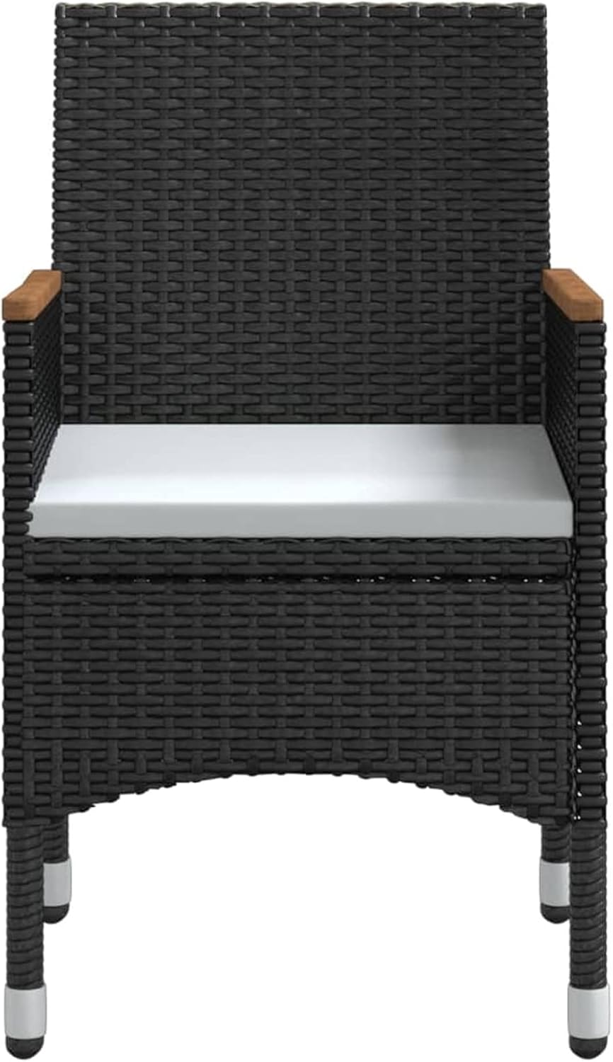 Gecheer Tuinmeubelset, 3-delig, met zwarte kussens, tafel en stoelen, terrasmeubels, type 5 - QUORE