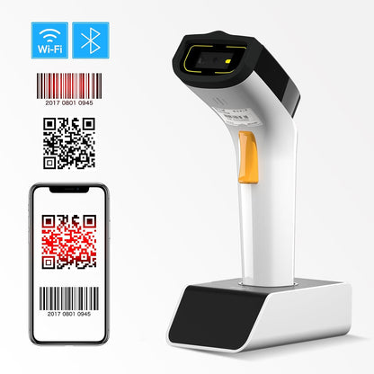 NETUM Wireless Wi-Fi 2D Barcode Scanner Connect with TCP UDP Network Protocols, Hands Free Automatic Sensing Bar Code Reader 1D 2D QR pdf417 Scan Gun Suitable for inventory, POS industry - DS2800