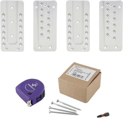 vasalat HVP-connector zware belasting 80 x 180 x 12 mm - 2 x houten connector onzichtbaar - ideaal als balkverbinder, inclusief 100 x Spaxschroeven T-Star plus & 1x bit TX20