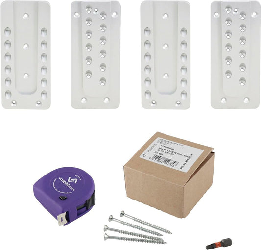 vasalat HVP-connector zware belasting 80 x 180 x 12 mm - 2 x houten connector onzichtbaar - ideaal als balkverbinder, inclusief 100 x Spaxschroeven T-Star plus & 1x bit TX20