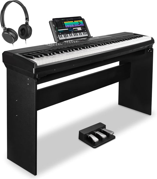 Digitale Piano Zwart – Keyboard – Elektrische Piano – 88-Toetsen Keyboard – Pianotoetsenbord – 88 Volledig Gewogen Hameractie Toetsen – Dubbele 15W Luidsprekers