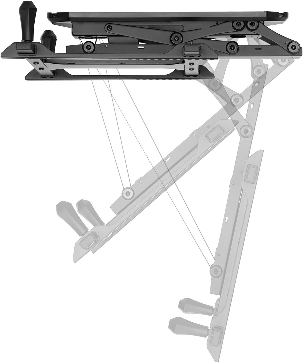 Maclean Elektrische TV-Plafondbeugel 32-70" voor plafond & schuine daken | Traploos kantelbaar tot 75° | Afstandsbediening | Max. 35 kg | VESA 600x400 (Plafondbeugel)
