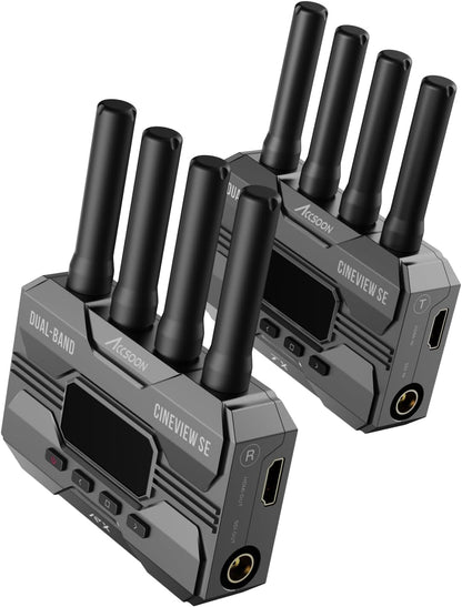 Accsoon CineView SE Wireless Transmitter Receiver System SDI & HDMI Dualband-technologie 2,4 GHz 5 GHz 1200 ft/50 ms HD camerabesturing iOS Android voor Tik-Tok YouTube Live Streaming.