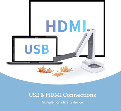 Documentcamera met Licht – Visualiser – Presentatiecamera – Lescamera – Onderwijscamera – 13 MP – USB/HDMI Dual Mode
