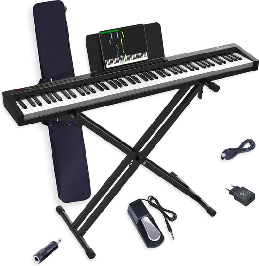 Digitale piano – Elektrische piano – Elektronisch toetsenbord – E-piano – Pianotoetsenbord – 88 halfgewogen toetsen – MIDI en Bluetooth
