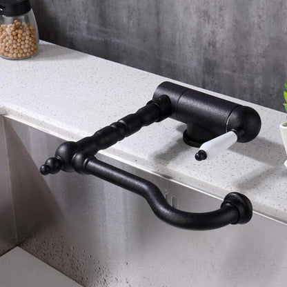 Antieke Europese keuken zonder raam, gootsteen, warm en koud, waterafvoer, kranen, binnenraam, koper, zwart, kranen, vouwkranen, omkeerbaar, plat, raamkranen@Pearl Black