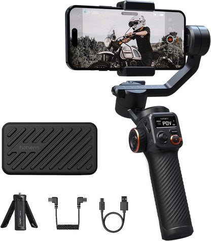 hohem iSteady M6 Gimbal Stabilizer voor Smartphone, 3-assige mobiele telefoon Gimbal Ingebouwde OLED-display 400g Payload Reverse Charging Android en iPhone Stabilizer met Inception Motion Timelapse