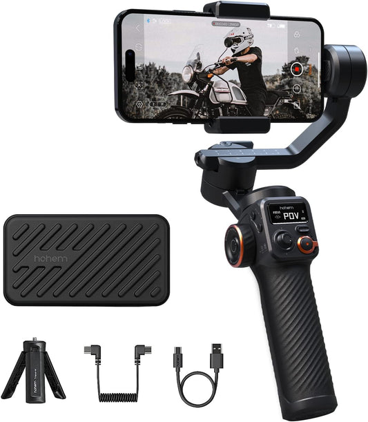 hohem iSteady M6 Gimbal Stabilizer voor Smartphone, 3-assige mobiele telefoon Gimbal Ingebouwde OLED-display 400g Payload Reverse Charging Android en iPhone Stabilizer met Inception Motion Timelapse