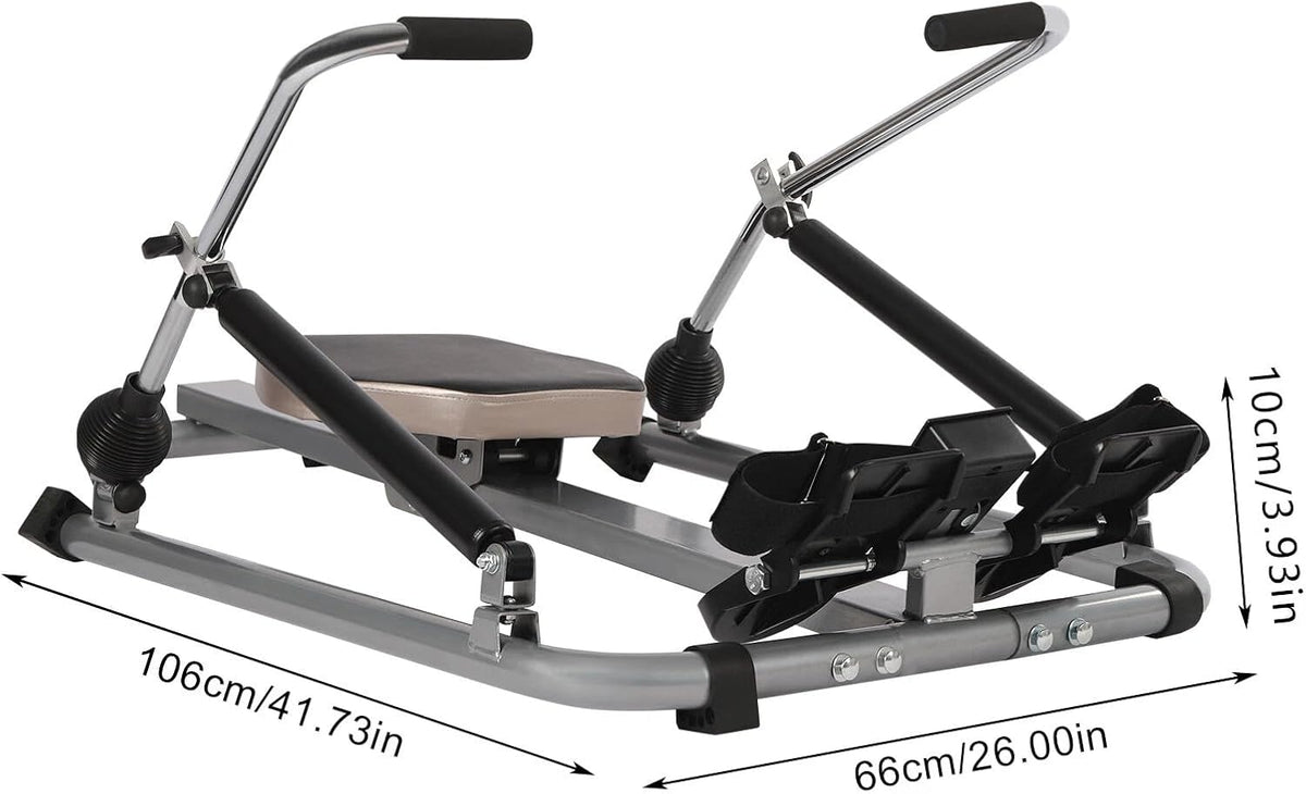 Roeitoestel voor thuis, met lcd-display, dubbele hydraulische stangen, geluidsarm, belastbaarheid 120 kg, voor het trainen van je armen, borst, buik, rug, ledematen en andere spiergroepen - QUORE