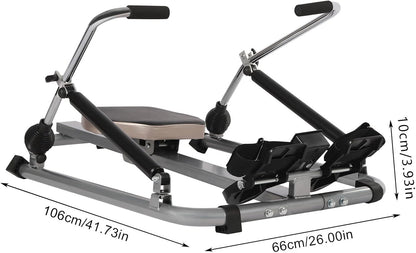 Roeitoestel voor thuis, met lcd-display, dubbele hydraulische stangen, geluidsarm, belastbaarheid 120 kg, voor het trainen van je armen, borst, buik, rug, ledematen en andere spiergroepen - QUORE
