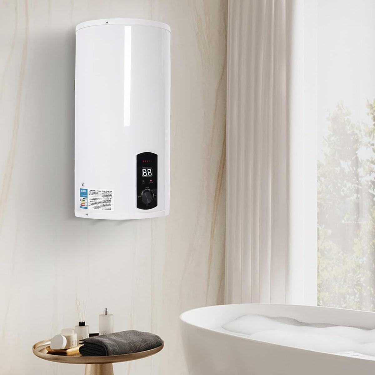 Electric Water Heater, Water Heater, Water Heater, Vertical Electric Tank, Water Heater, Electric Water Heater, Electric Actual Water Storage Capacity 45 Liters - QUORE