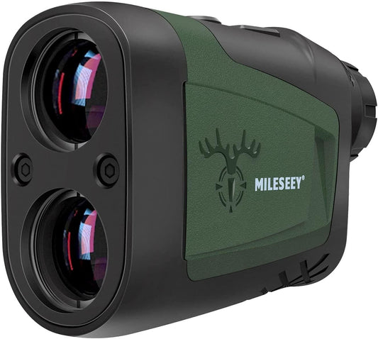 MiLESEEY Laser Range Finder Hunting 900Yards Angle Compensation and Horizontal Distance Scan Mode Speed Accurate 6X Magnification Archery Rangefinder Rain Mode in rain and fog Hardcase