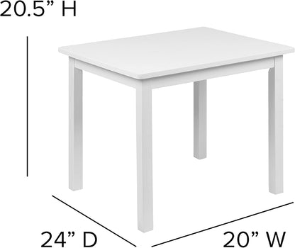 Flash Furniture Vierkante activiteit tafel sets, ontworpen hout, wit - QUORE