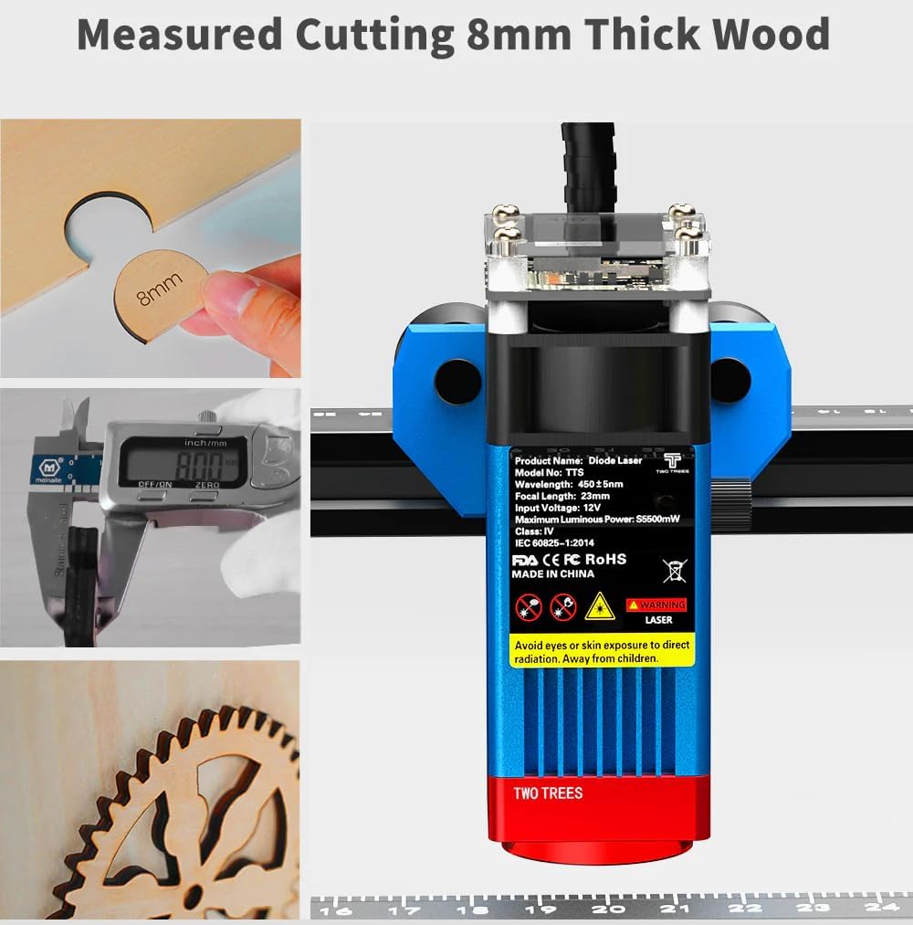 Twotree TTS-55 Pro 20 W lasergraveermachine, 3D-houten puzzel, 5,5 W lasergraveermachine, laservermogen, vaste focusmachine