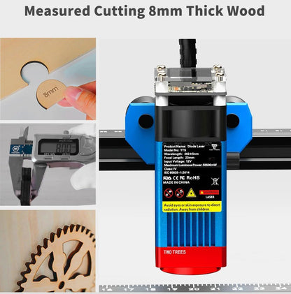 Twotree TTS-55 Pro 20 W lasergraveermachine, 3D-houten puzzel, 5,5 W lasergraveermachine, laservermogen, vaste focusmachine