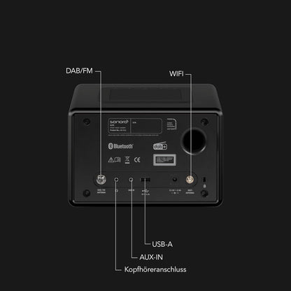 sonoro Elite internetradio met cd-speler (FM, DAB Plus, Podcasts, Spotify, Amazon Music, Deezer), mat zwart