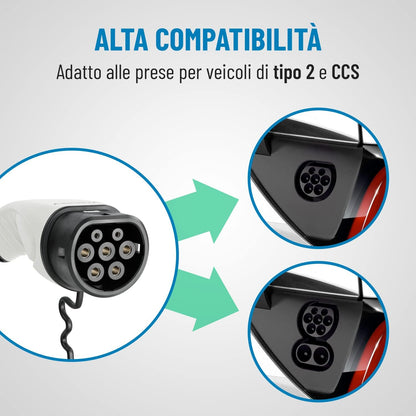 <font dir="auto" style="vertical-align: inherit;"><font dir="auto" style="vertical-align: inherit;">        ABSINA Type 2 charging cable 22 kW and 32 A for hybrid and electric cars, 7.5 meter car charging cable type 2, 3-phase, mode 3 charging cable, comp