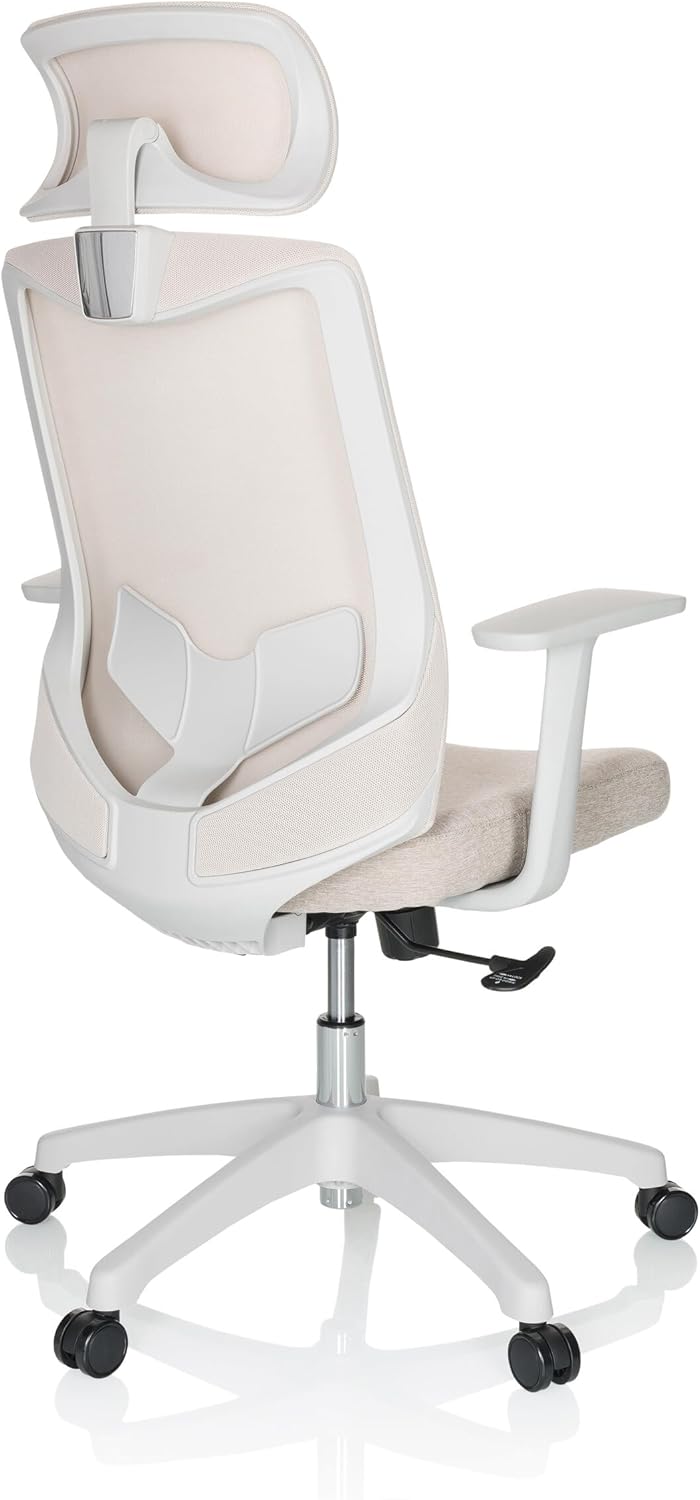hjh OFFICE Thuisgebruik bureaustoel MIKEO W stof/netstof Beige