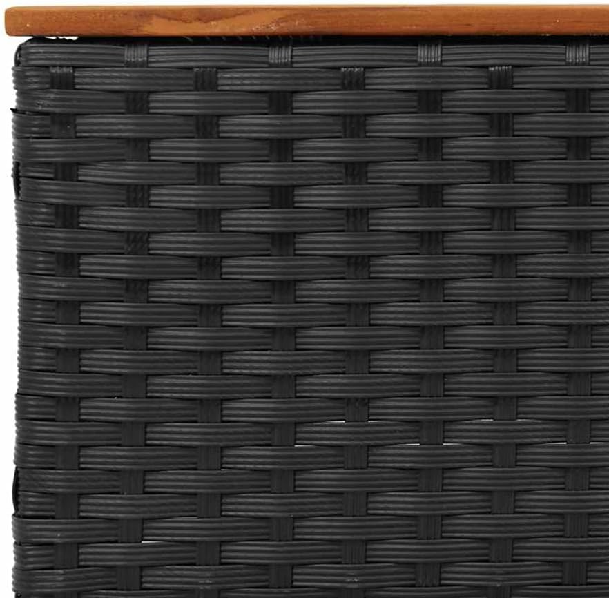 vidaXL 3-Piece Lounge Set with Cushions Poly Rattan Black Garden Set Garden Furniture Patio Set Garden Furniture Lounge Sofa Lounge Set Garden - QUORE