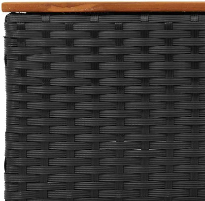 vidaXL 3-Piece Lounge Set with Cushions Poly Rattan Black Garden Set Garden Furniture Patio Set Garden Furniture Lounge Sofa Lounge Set Garden - QUORE
