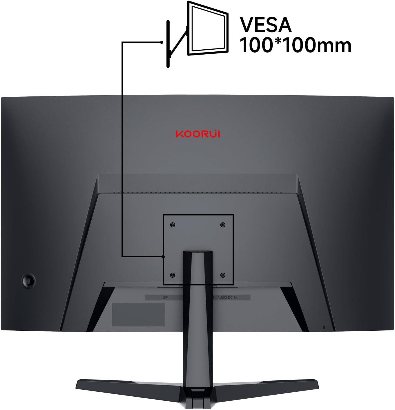 KOORUI 27 Zoll Curved Gaming Monitor 180Hz, 1ms, 1920x1080, FHD, 1500R, Adaptive-Sync, HDR10, VESA, inklusive DP and HDMI Cable - QUORE