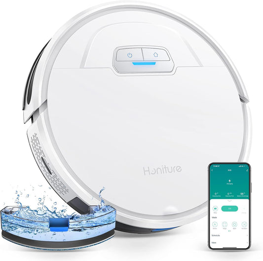 HONITURE Robotstofzuiger met dweilfunctie, G20 stofzuiger, 3000 Pa, vegen, 3-in-1 robotstofzuiger, wifi, Alexa & app-bediening, ideaal voor dierenharen, tapijten en harde vloeren