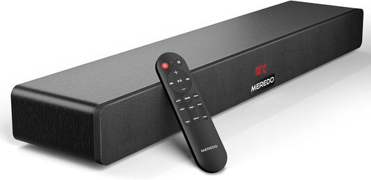 MEREDO Soundbar 2.1 Hout voor tv-toestellen, 150W, soundbar met geïntegreerde subwoofer met ARC-kabel, optisch, AUX, BT, 5 EQ-modi, luidspreker, geluidssysteem voor televisie voor thuisbioscoop, 71cm