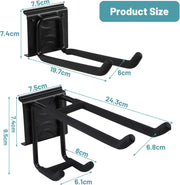 Fietsenrek - Fietsstandaard - Fietshouder - Fietshaak - voor 6 Fietsen  - 5 Helmen - 2 Garagehaken - Verstelbare - Verticale Wandfietsophanging - met Framebescherming - voor Woning - Garage - Opslag - 162.8 x 10 cm -Zwart