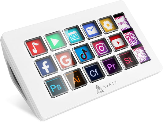 AKP153 Studio Controller, Stream Deck, 15 Macro Keys, Trigger Actions in Apps and Software Like OBS, Twitch, YouTube, Custom Console for Live Streaming, Photo and Video Editing, PC/Mac (White)
