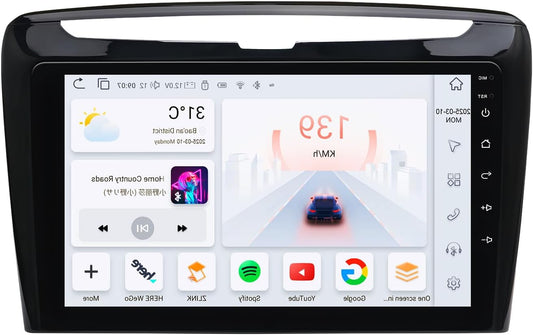 Android 13 Car Radio for Lancia Ypsilon 2012-2020 with Wireless Carplay Android Car 8-Core 4G + 32G QLED Screen WiFi Navigation Bluetooth 5.0 - QUORE
