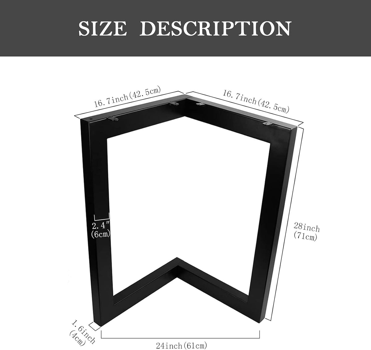Stalen Tafelpoot Tafelpoot Industrieel 2 stuks DIY Frames Poten Voorzien van Complete Accessoires voor Meubilair voor Woonkamertafels, Werkblad Metalen
