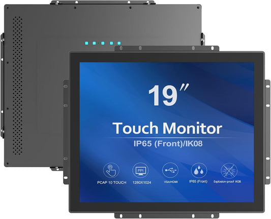 GreenTouch 19 Zoll 10 Punkte Open Frame PCAP Touchscreen-Monitor mit hoher Helligkeit - Industrielles Touch-Display für den Außenbereich -16:9 -TFT LCD