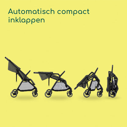 Bebeconfort Azur, Compacte Kinderwagen, 0-3 jaar (15 kg), Lichtgewicht Kinderwagen, Automatisch Inklappen met één Hand, Naadloos Verstelbaar Naar Vlakke Ligstand, Grote Mand, Mineral Green