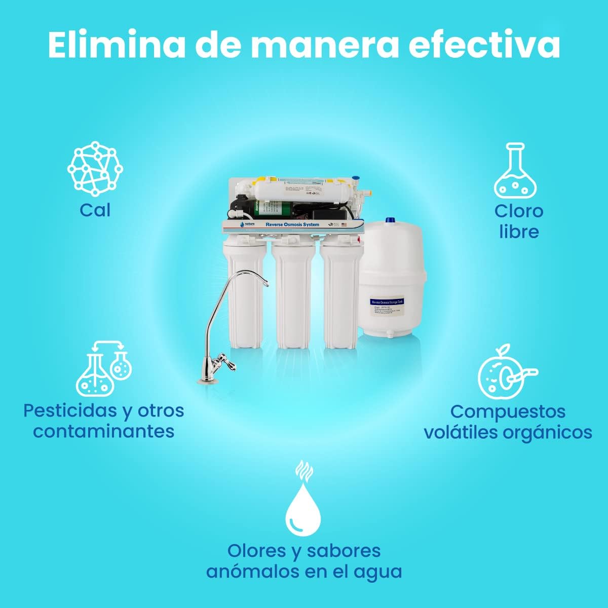 Reverse osmosis systems - osmosis set with 6 levels, capacity 5 l, incl. 50 GPD Vontron membrane, pump and filter Nature Water Professionals - QUORE