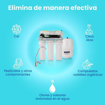 Reverse osmosis systems - osmosis set with 6 levels, capacity 5 l, incl. 50 GPD Vontron membrane, pump and filter Nature Water Professionals - QUORE