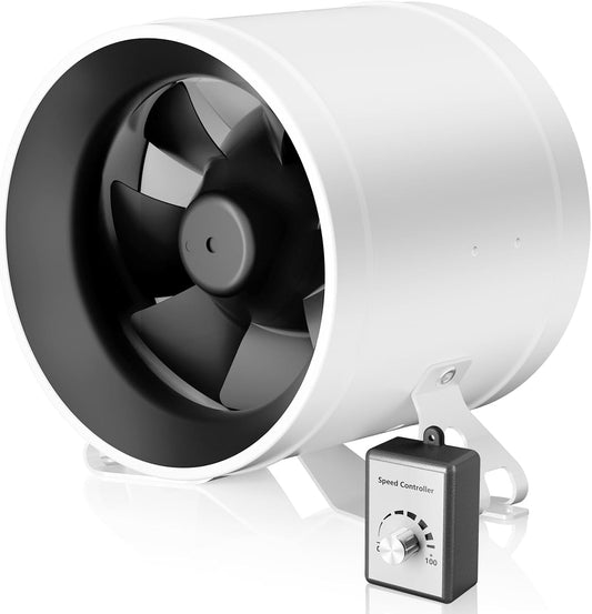 Hon&Guan HI-PE Buisventilator, 150 mm, super luchtverplaatsing, 689 m³/u, geavanceerde EC-motor, geluidsarm, buisventilator, ventilatieventilator voor kweektent, broeikas, garage, keuken, ventilatie