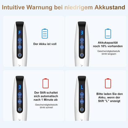 Microneedling pen – Dermapen – Mesopen – Huidverzorgingspen – Beauty pen – 3-In-1 met EMS-Microstroom en LED-Licht – 5 Snelheden en Intelligente Sensorbasis