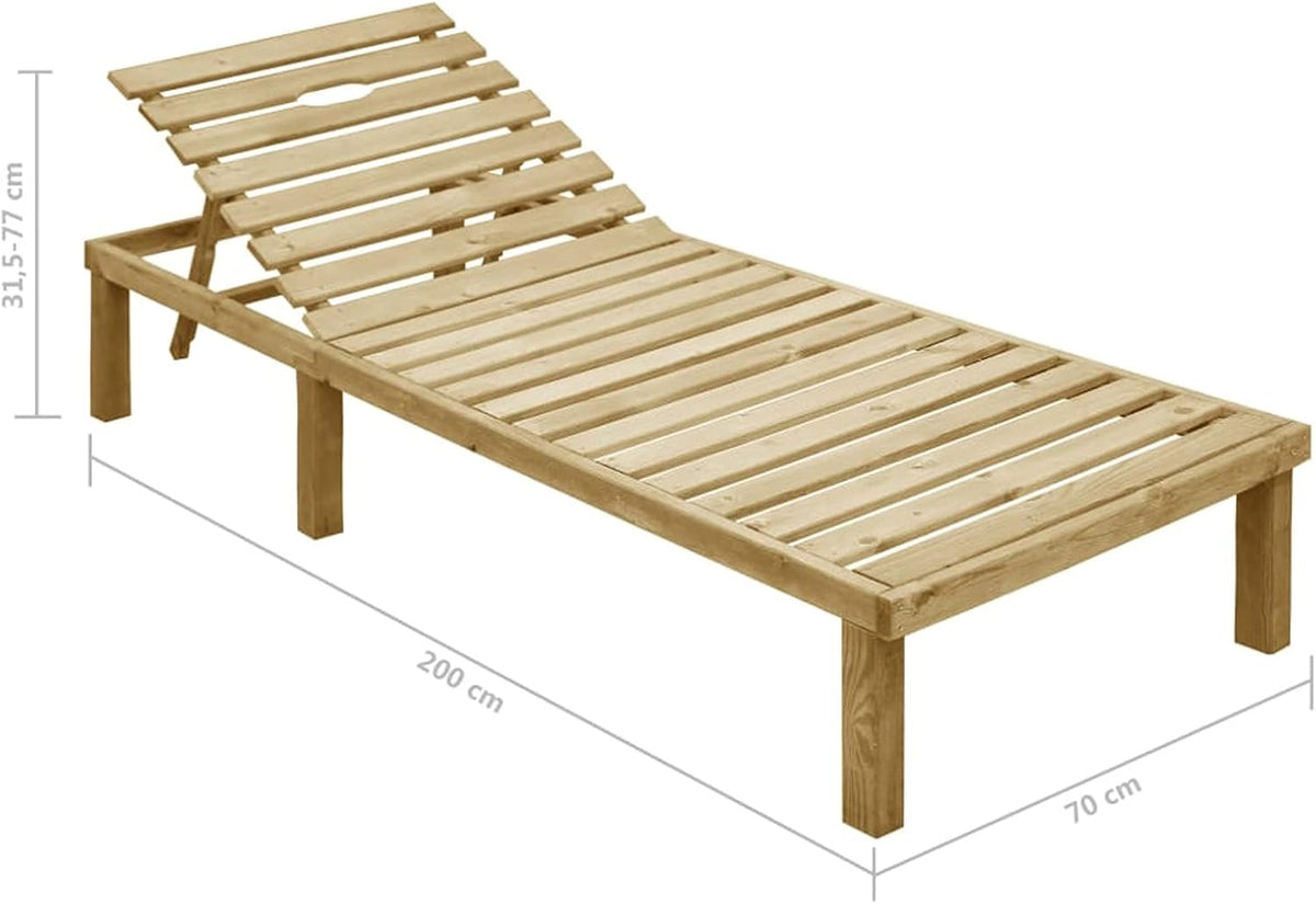 Houten Ligstoel Buiten – Tuinstoel – Lounger – Relaxstoel – Ligbed – Verstelbare Rugleuning – Weerbestendig Grenenhout