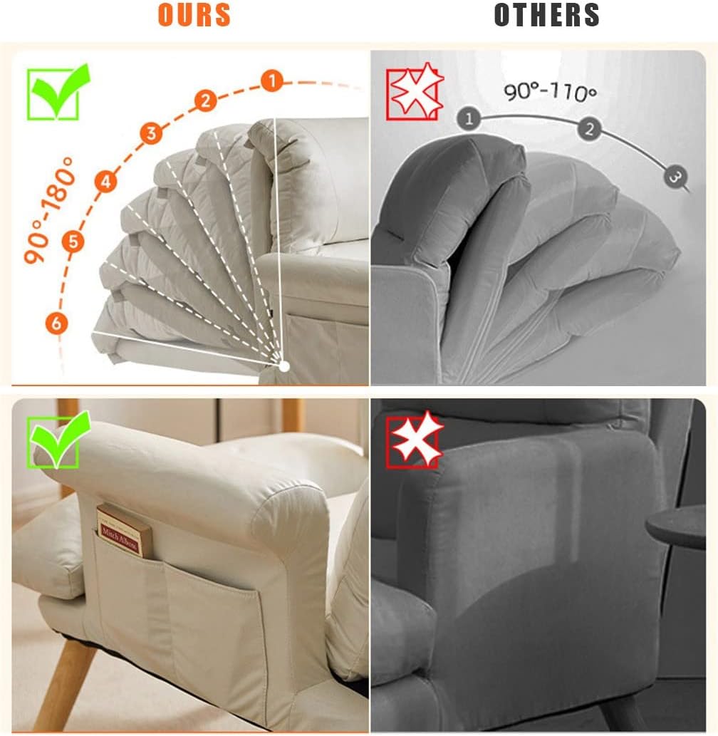 Relaxfauteuil – Relaxstoel – Ligstoel – Fauteuilstoel – Ergonomische Verstelbare Lounge Chair – 6 Verstelbare Standen – Inclusief Voetenbank – Max 150 kg Belastbaar