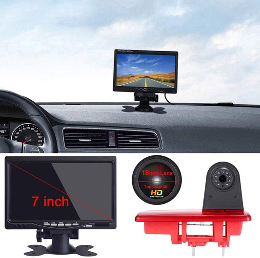 1280x720 pixels auto derde dak top mount remlicht camera remlicht achteruitrijcamera voor FIAT Talento Nissan NV300 Primastar Renault Traffic 3 opel Vauxhall vivaro + 7 inch LCD-monitor HD