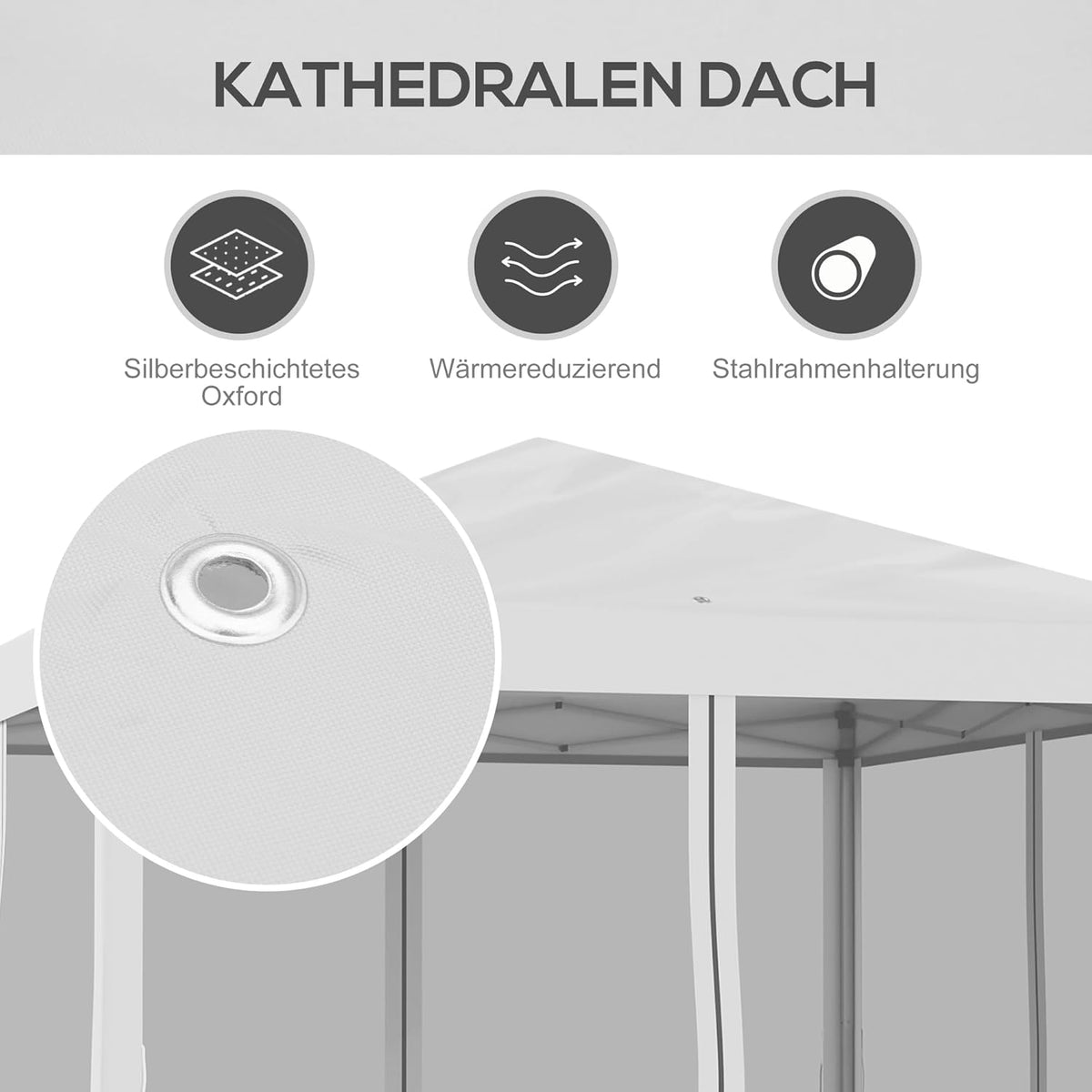 Inklapbaar Paviljoen – Vouwtent – Biertent – Feesttent – Gazebo – Waterafstotend Dak – UV-Bescherming – Stevig Stalen Frame – 3x3 Meter – Crèmewit