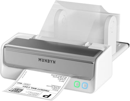 MUNBYN Bluetooth Thermische Labelprinter met Vervangbare Printkop en Etikethouder, Draadloze 4x6 Verzendlabelprinter voor Kleine Bedrijven, Compatibel met Mac, Windows, iPhone, Android, Chrome