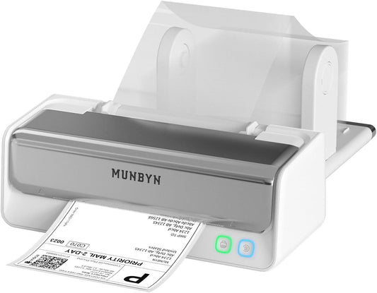 MUNBYN Bluetooth Thermische Labelprinter met Vervangbare Printkop en Etikethouder, Draadloze 4x6 Verzendlabelprinter voor Kleine Bedrijven, Compatibel met Mac, Windows, iPhone, Android, Chrome