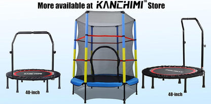 Kanchimi 48 inch Opvouwbare Mini Fitness Indoor Oefening Workout Rebounder Trampoline met Handvat, Max Belasting 350 lbs (zwart)