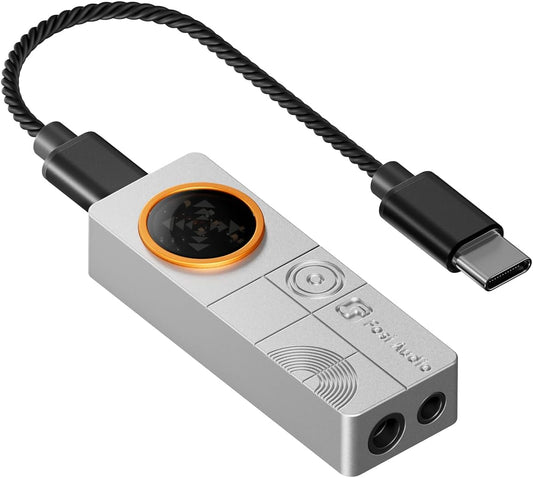 USB-C DAC Hoofdtelefoonversterker – DAC Versterker – Hoofdtelefoonversterker – Dongle DAC – USB-C Audio Adapter – Zilver – 7.1 Ruimtelijke Gaming Audio – 4,4 mm Gebalanceerde Uitgang