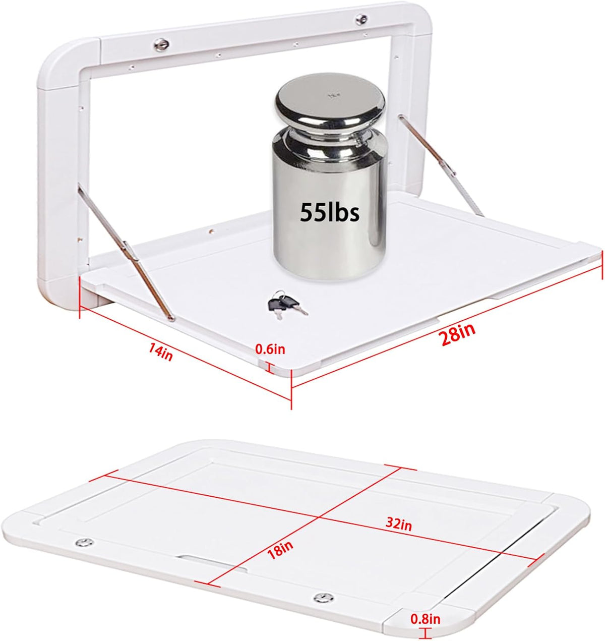 Opvouwbare Picknick Tafel voor Campervan - Buiten Wandtafel Kit Met Afsluitbare Muur Bevestiging - Aluminium Legering voor Motor en Thuis