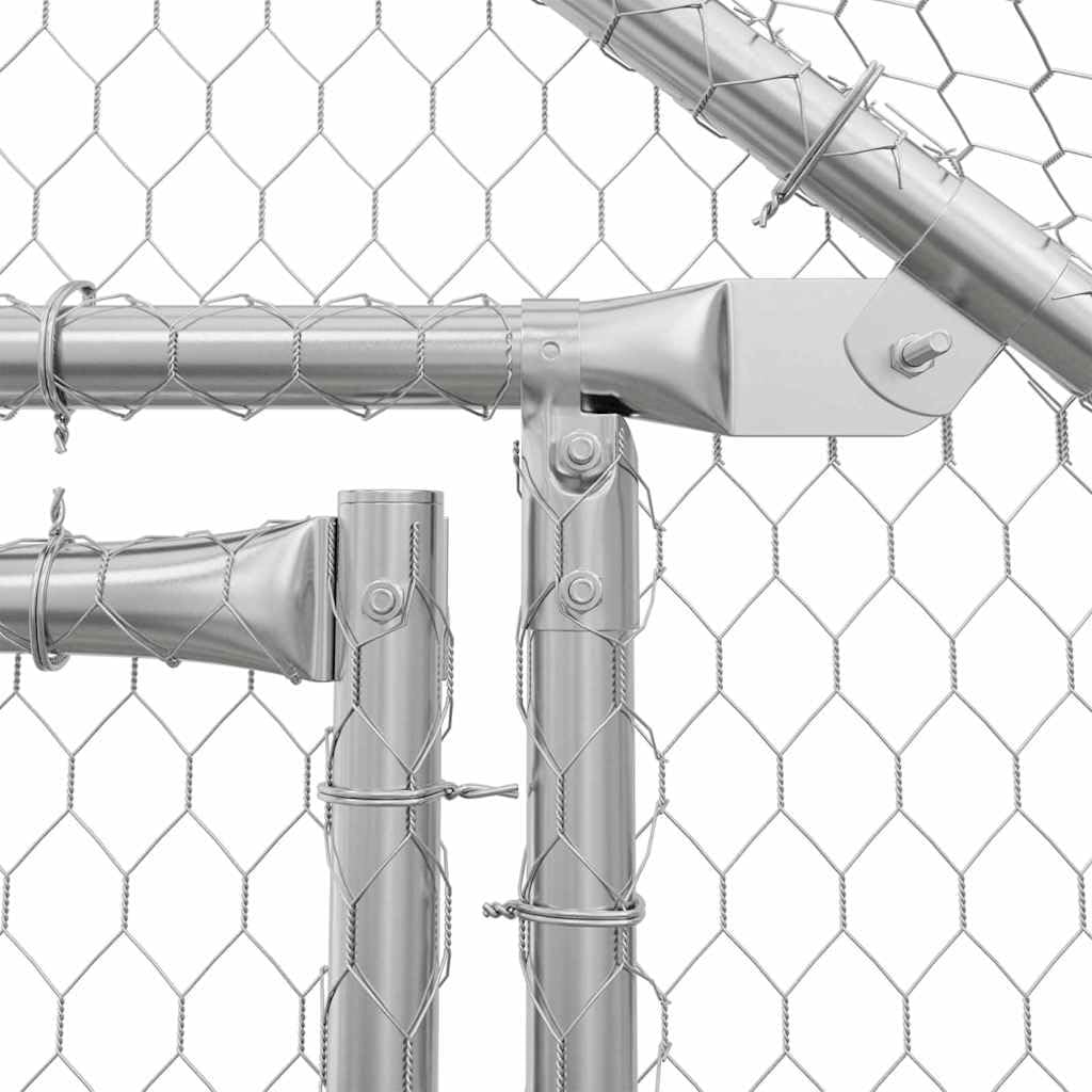 vidaXL Chicken Coop Silver 200x170x177cm Galvanized steel, Garden and terrace, safe chicken enclosure, spacious poultry cage, weatherproof animal enclosure, durable chicken cage - QUORE