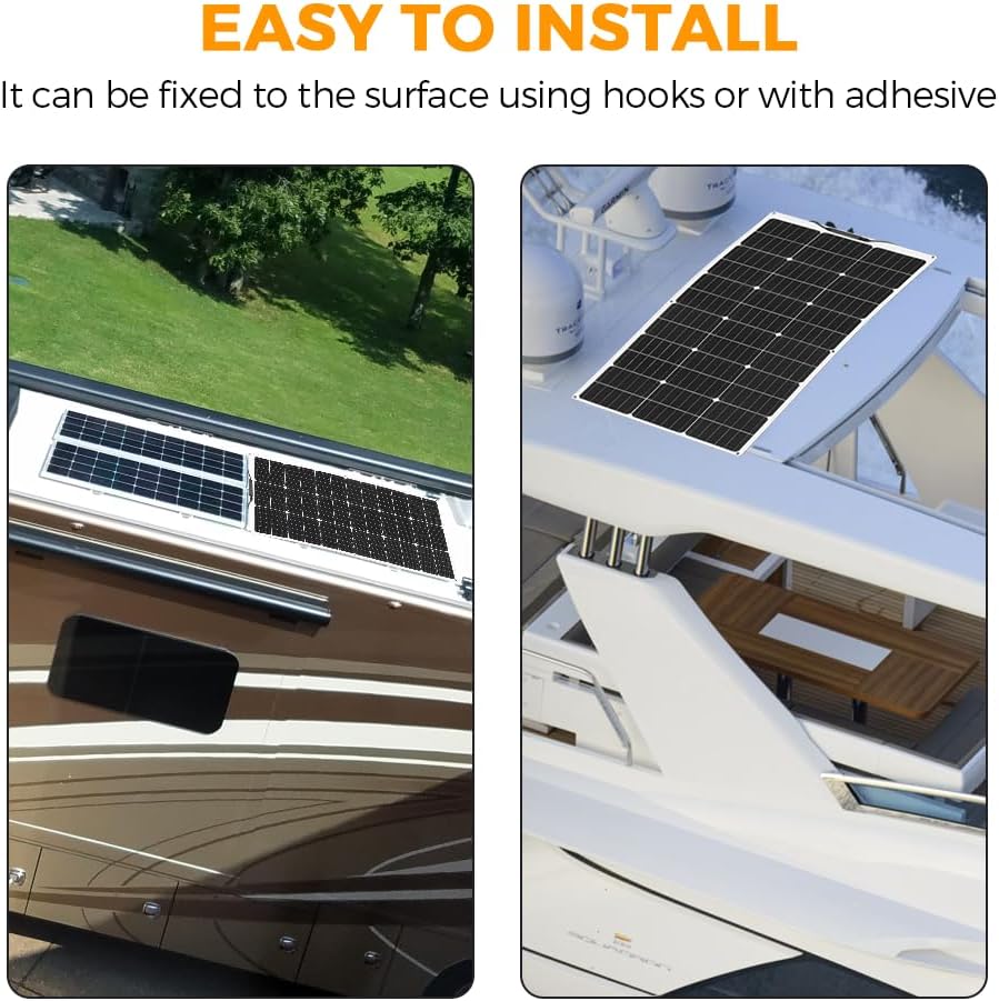XINPUGUANG 200W Solar Kit 2st 100W Flexibele zonnepanelen Mono PERC Module 20A Solar Regulator voor boot, auto, caravan, 12V batterij opladen (200W)