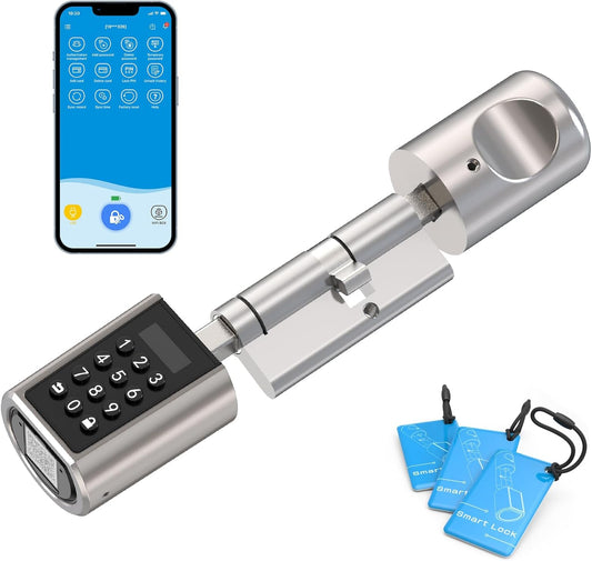 WELOCK PCB01 Elektronische deurslotcilinder Slotcode en Bluetooth met 3 RFID kaarten IP44 incl. waterdichte siliconen hoes