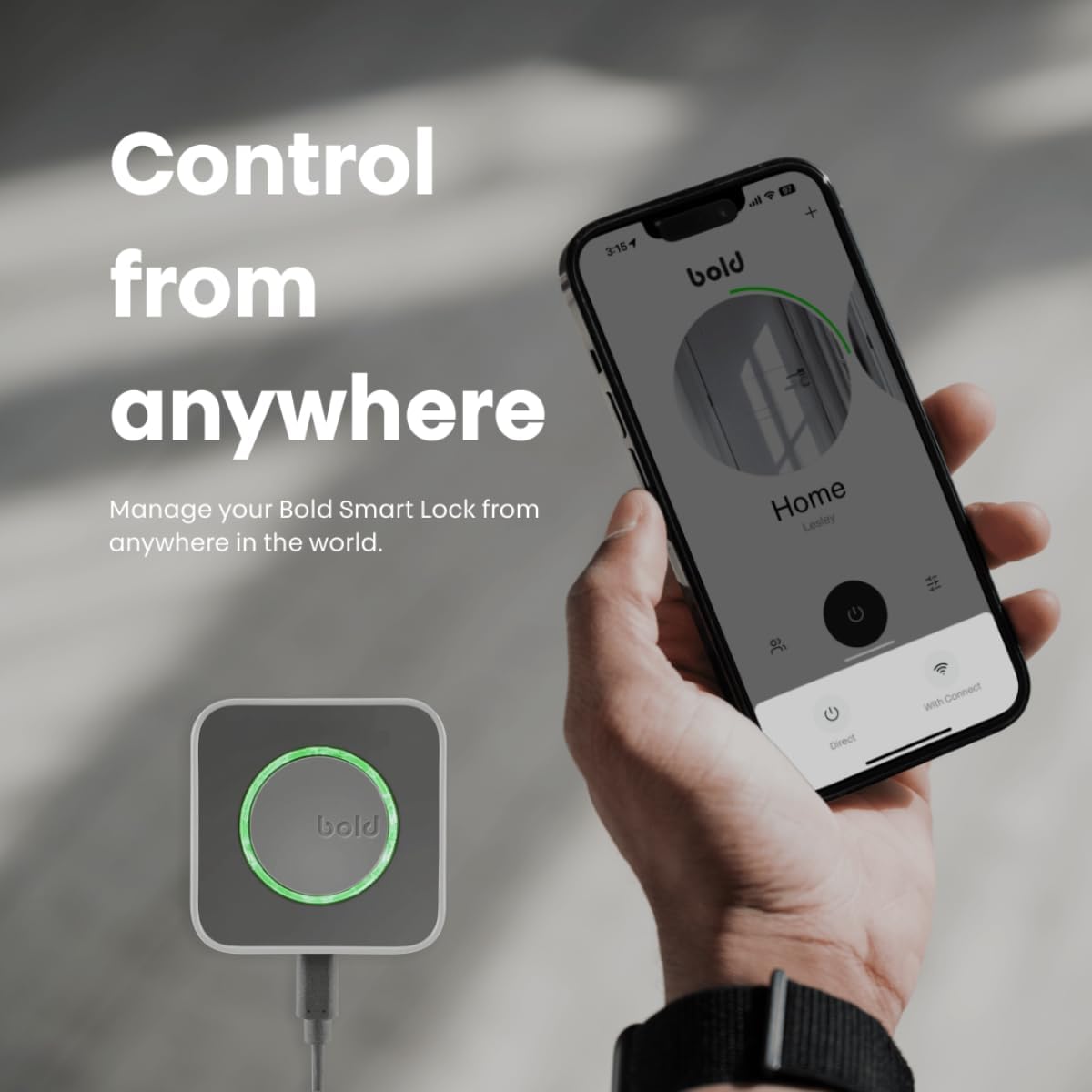 Bold - Smart Lock SX-33 + Connect WiFi Bridge – Compleet Slim Deurslot met App-bediening & Afstandsbediening – Elektronisch Deurslot zonder Sleutel – Bluetooth & WiFi – SKG Gecertificeerd – Zilver